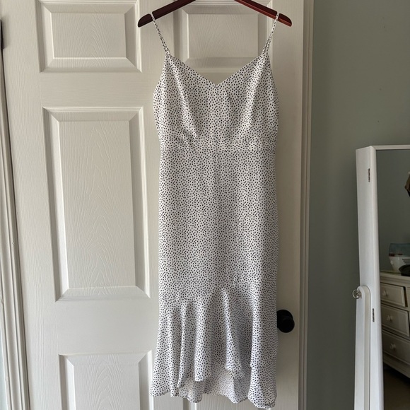 Banana Republic White & Black Polka Dot Midi Dress – Size 6 - Picture 7 of 7